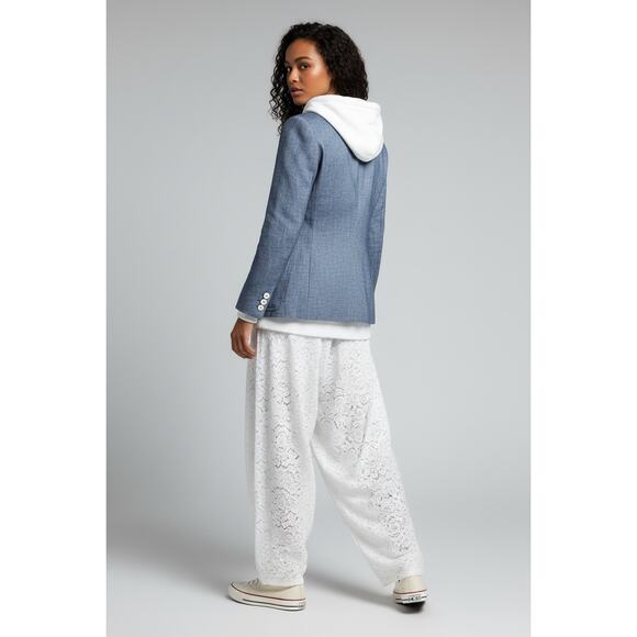 Lorena Antoniazzi Linen Blend Blazer Jacket Blue Chambray Italy Sz:46 (US 10–12) - Picture 3 of 8